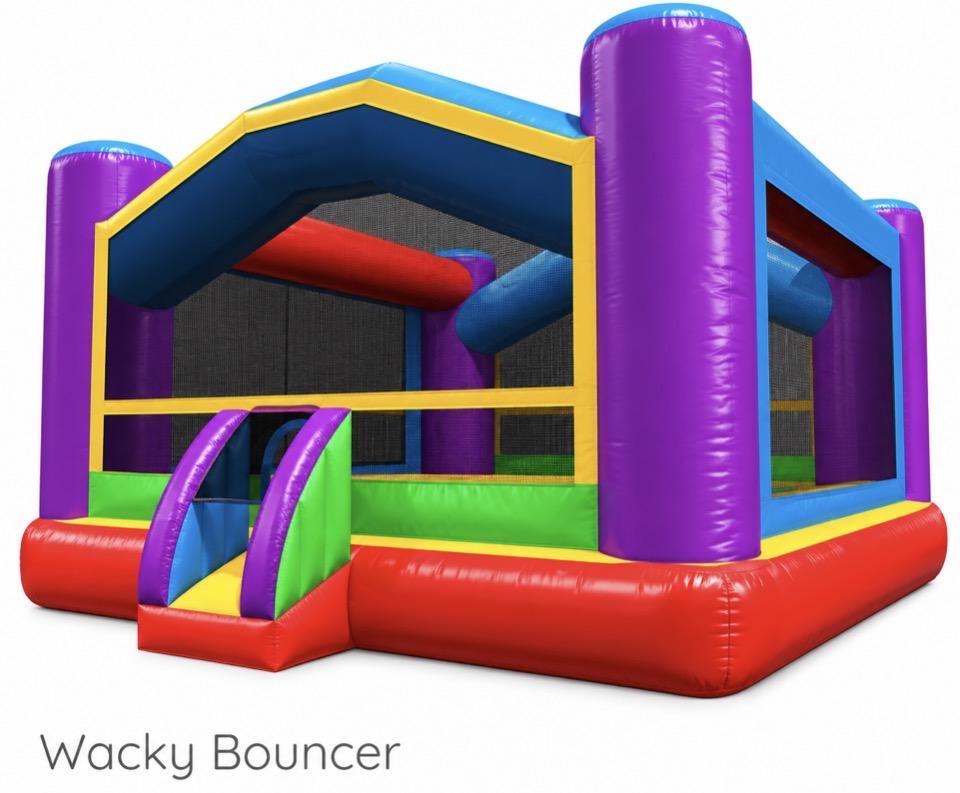 Wacky open-top bounce house