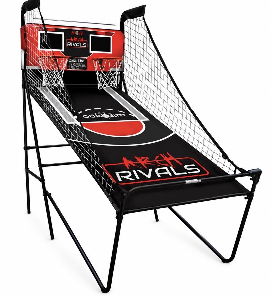 Dual arcade basketball hoop game